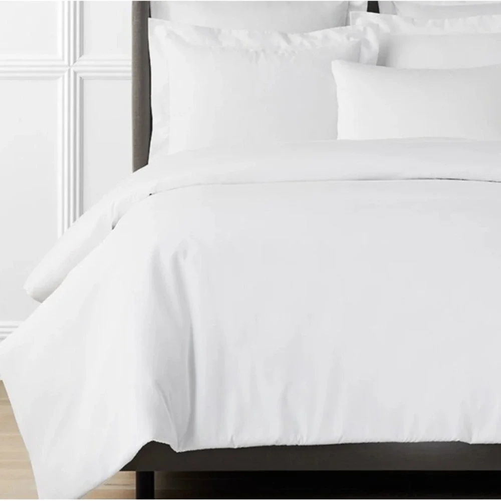 The Company Store Legends Hotel White Queen Duvet Cover Supima Cotton Sateen